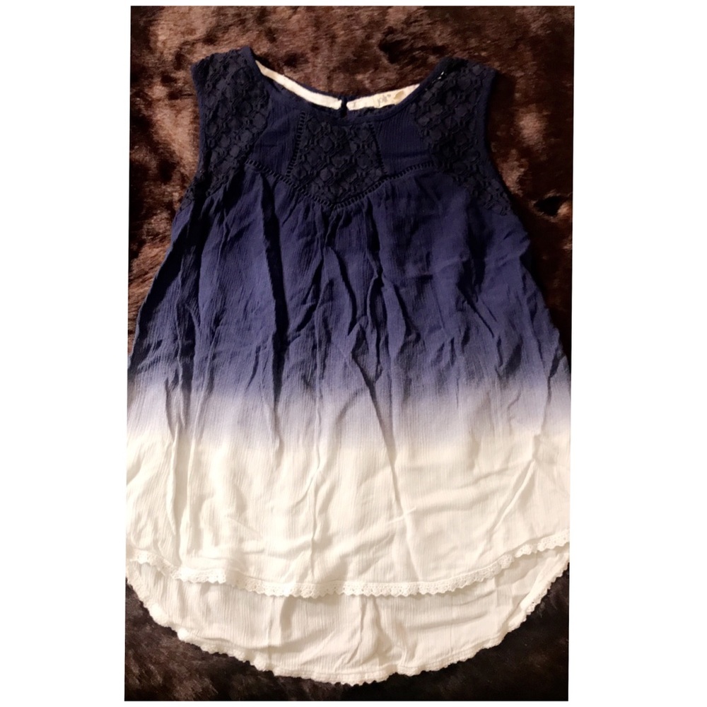 Jolt Dip Dyed Crochet Yoke Top